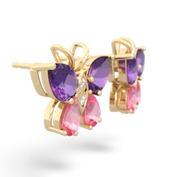 Amethyst Butterfly 14K Yellow Gold earrings E2215