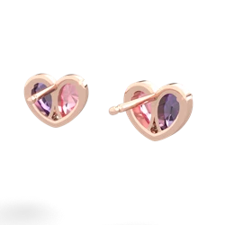 Amethyst 'Our Heart' 14K Rose Gold earrings E5072