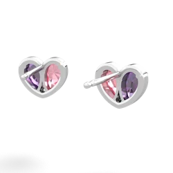 Amethyst 'Our Heart' 14K White Gold earrings E5072