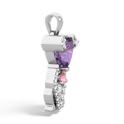 Amethyst Puppy Love 14K White Gold pendant P5800