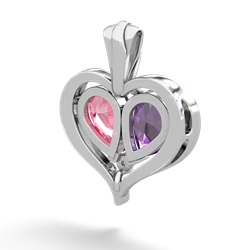 Amethyst Two Become One 14K White Gold pendant P5330