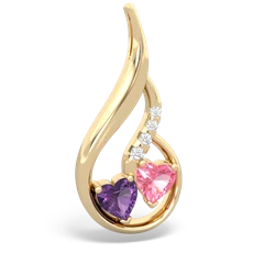 Amethyst Keepsake Curves 14K Yellow Gold pendant P5450