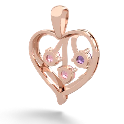 Amethyst Glowing Heart 14K Rose Gold pendant P2233