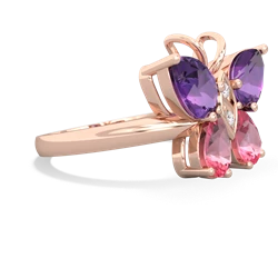 Amethyst Butterfly 14K Rose Gold ring R2215