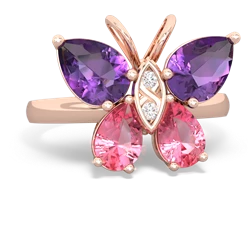 Amethyst Butterfly 14K Rose Gold ring R2215