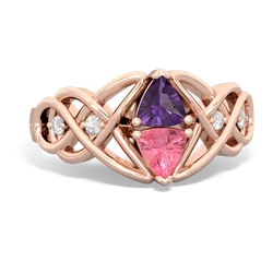 Amethyst Keepsake Celtic Knot 14K Rose Gold ring R5300