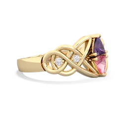 Amethyst Keepsake Celtic Knot 14K Yellow Gold ring R5300