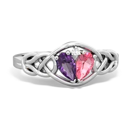 Amethyst Celtic Love Knot 14K White Gold ring R5420