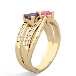 Amethyst Bowtie 14K Yellow Gold ring R2360