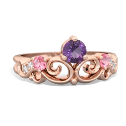 Amethyst Crown Keepsake 14K Rose Gold ring R5740