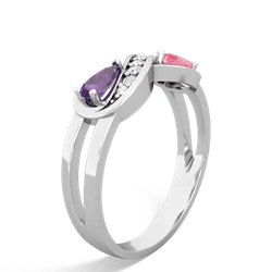 Amethyst Diamond Infinity 14K White Gold ring R5390