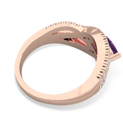 Amethyst Diamond Rivers 14K Rose Gold ring R3070