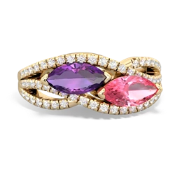 Amethyst Diamond Rivers 14K Yellow Gold ring R3070