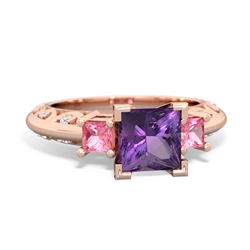 Amethyst Eternal Embrace Engagement 14K Rose Gold ring C2001