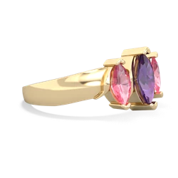 Amethyst Three Peeks 14K Yellow Gold ring R2433