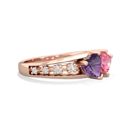 Amethyst Heart To Heart 14K Rose Gold ring R3342