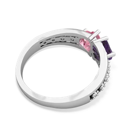 Amethyst Heart To Heart 14K White Gold ring R3342