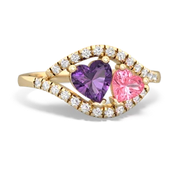 Amethyst Mother And Child 14K Yellow Gold ring R3010