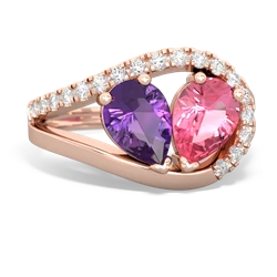 Amethyst Nestled Heart Keepsake 14K Rose Gold ring R5650