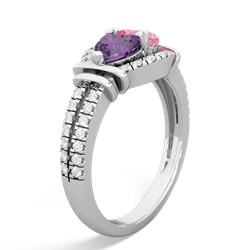 Amethyst Art-Deco Keepsake 14K White Gold ring R5630