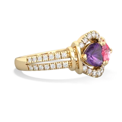 Amethyst Art-Deco Keepsake 14K Yellow Gold ring R5630