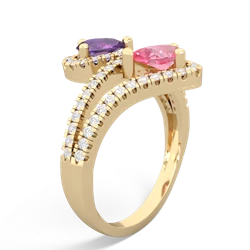 Amethyst Diamond Dazzler 14K Yellow Gold ring R3000