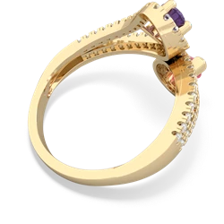 Amethyst Diamond Dazzler 14K Yellow Gold ring R3000