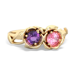 Amethyst Rose Garden 14K Yellow Gold ring R5510