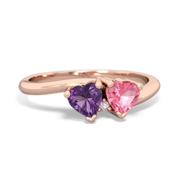 Amethyst Sweethearts 14K Rose Gold ring R5260