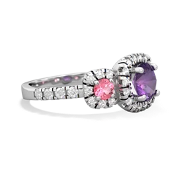 Amethyst Regal Halo 14K White Gold ring R5350