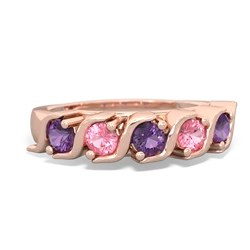 Amethyst Anniversary Band 14K Rose Gold ring R2089