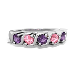 Amethyst Anniversary Band 14K White Gold ring R2089