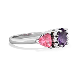 Amethyst Antique Style Three Stone 14K White Gold ring R2186