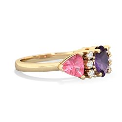 Amethyst Antique Style Three Stone 14K Yellow Gold ring R2186