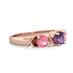 Amethyst Hugs And Kisses 14K Rose Gold ring R5016