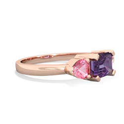 Amethyst Three Stone 14K Rose Gold ring R5235