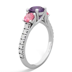 Amethyst Pave Trellis 14K White Gold ring R5500