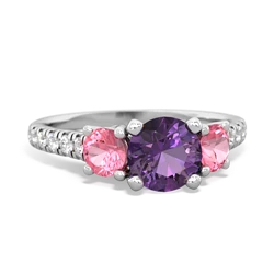 Amethyst Pave Trellis 14K White Gold ring R5500