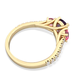 Amethyst Pave Trellis 14K Yellow Gold ring R5500