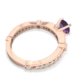 Amethyst Sparkling Tiara 6Mm Round 14K Rose Gold ring R26296RD