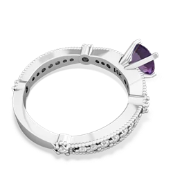 Amethyst Sparkling Tiara 6Mm Round 14K White Gold ring R26296RD