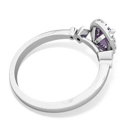 Amethyst Antique-Style Halo 14K White Gold ring R5720