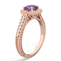 Amethyst Art-Deco Starburst 14K Rose Gold ring R5520