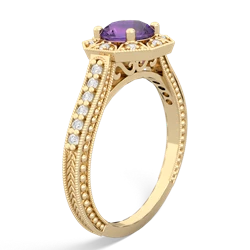 Amethyst Art-Deco Starburst 14K Yellow Gold ring R5520