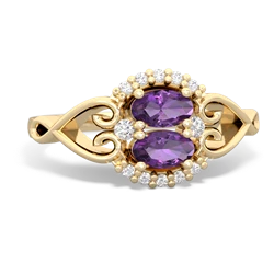 Amethyst Love Nest 14K Yellow Gold ring R5860