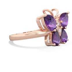 Amethyst Butterfly 14K Rose Gold ring R2215