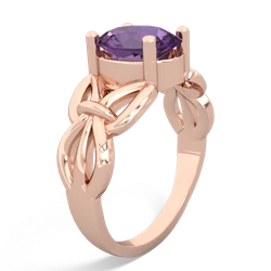 Amethyst Celtic Knot Cocktail 14K Rose Gold ring R2377