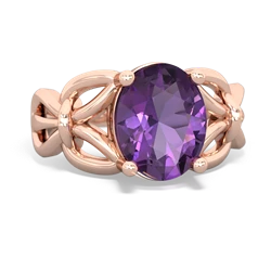 Amethyst Celtic Knot Cocktail 14K Rose Gold ring R2377