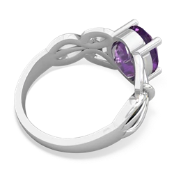 Amethyst Celtic Knot Cocktail 14K White Gold ring R2377