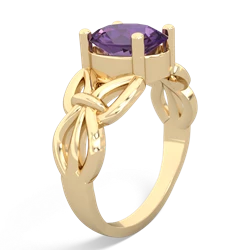 Amethyst Celtic Knot Cocktail 14K Yellow Gold ring R2377